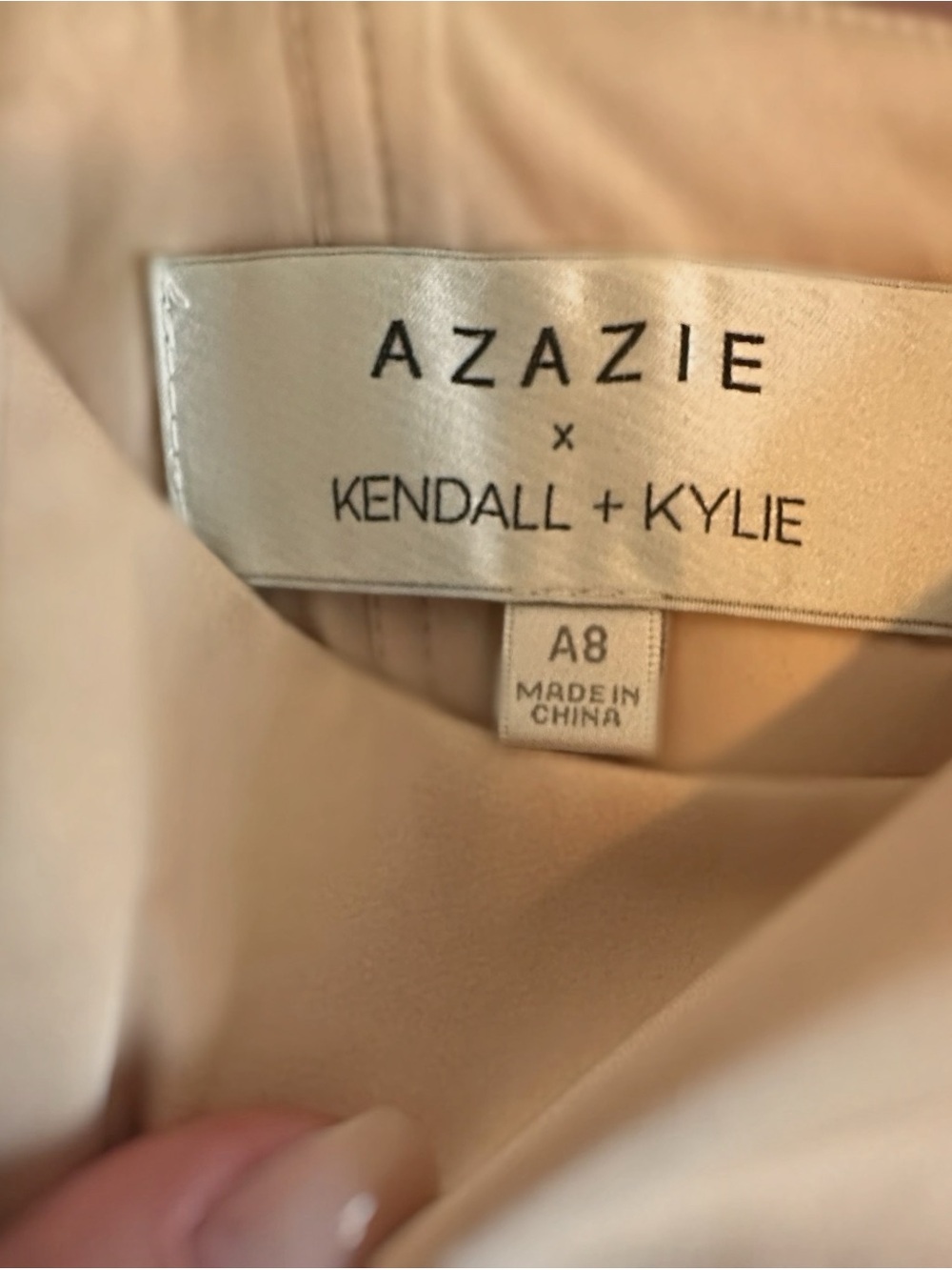 Azazie Blush Pink Satin Slip Gown with Slim Straps - Picture 4 of 5